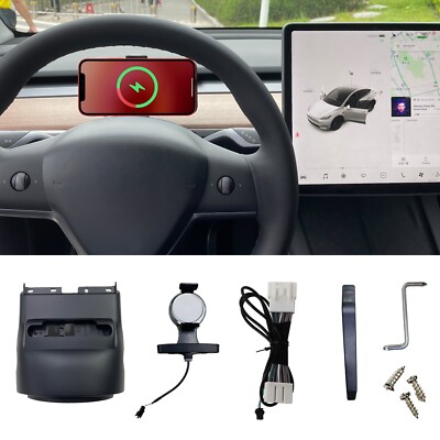 Qi 15W Wireless Charger Phone Mount for Tesla Model3 2018-22 & Model Y 2021-2022