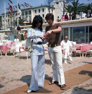 Gary Bond and Sylvia Kay at the Cannes Film Festival in May 1971 Old Photo