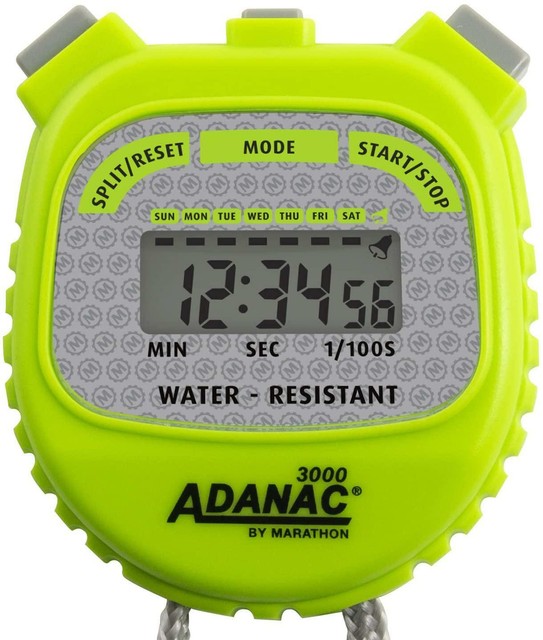 Marathon ADANAC 3000 Digital Stopwatch Timer, Water Resistant, Battery
