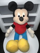 Disney Mickey Mouse Vintage Bean Bag Plush 9.5 Inches Mattel Kids Toy Red Shirt