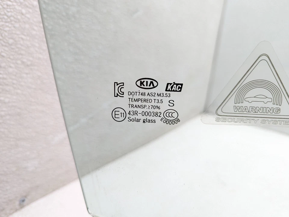 12 13 14 15 KIA RIO PUERTA DELANTERA VENTANA VIDRIO PASAJERO LADO DERECHO OEM Foto 3 de 4