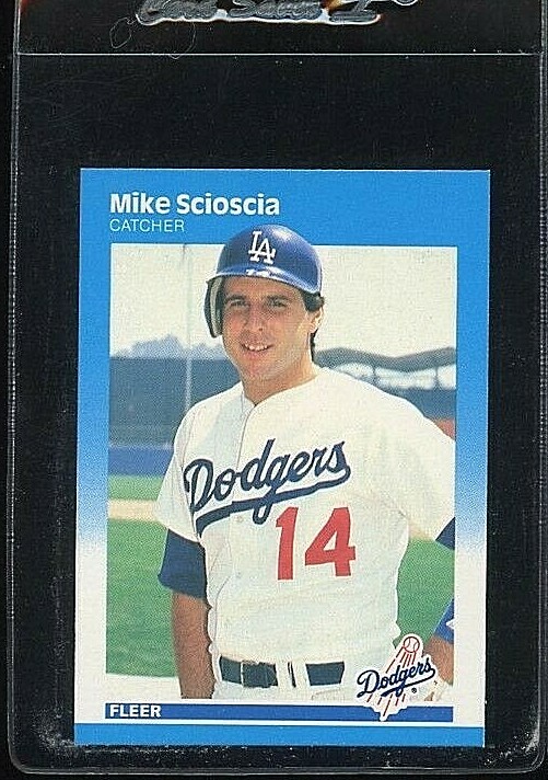 1987 FLEER GLOSSY #454 MIKE SCIOSCIA LOS ANGELES DODGERS  