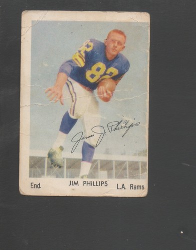 Jim Phillips #32 card from 1959 Bell Brand Rams