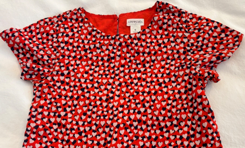 CREWCUTS hearts lined short sleeve dress girls 5 - Picture 2 of 2