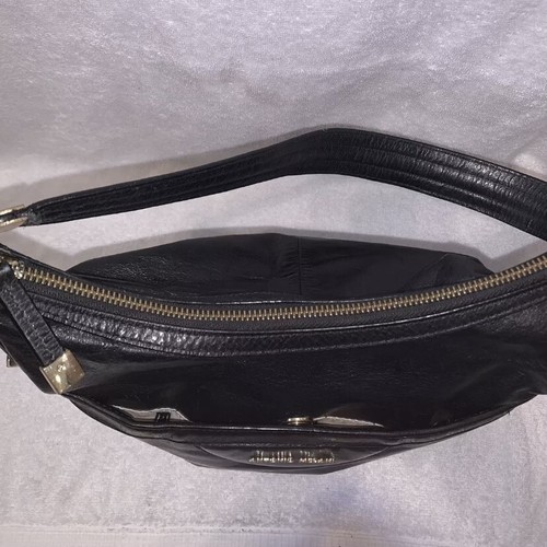 Antonio Melani Black Leather Purse with Front Compartment, 3 Compartments Inside - Picture 3 of 6