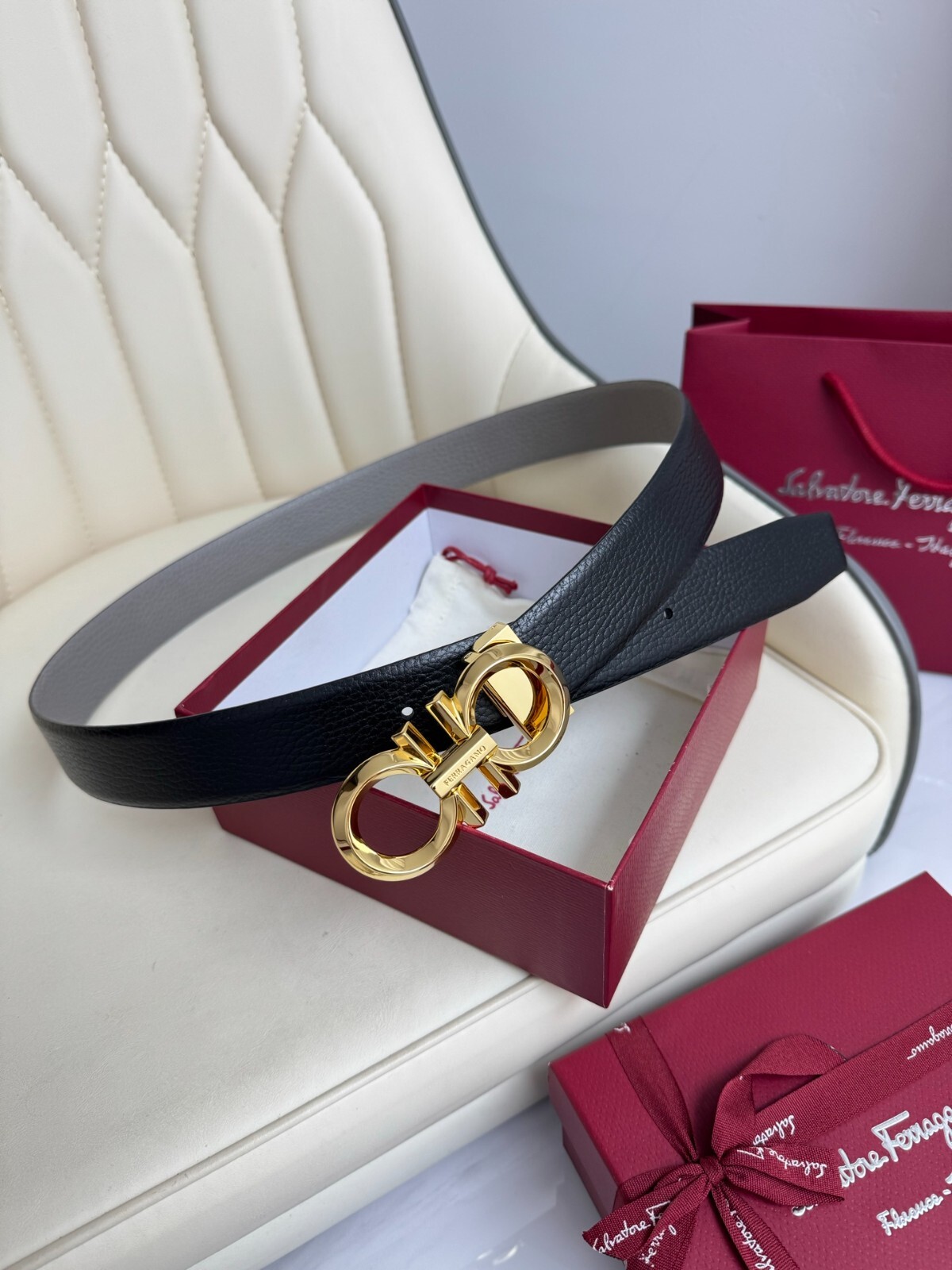 Salvatore Ferragamo genuine leather belt size 32 to 44