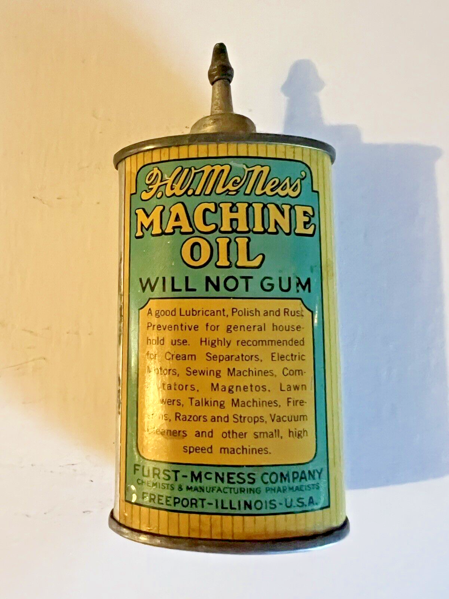 1900-20's McNess Machine Oil oz TIN McNess Co
