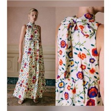 Vestido Maxi Bordado Sin Mangas SEZANE Ediciones Talla 36 4 Olympia