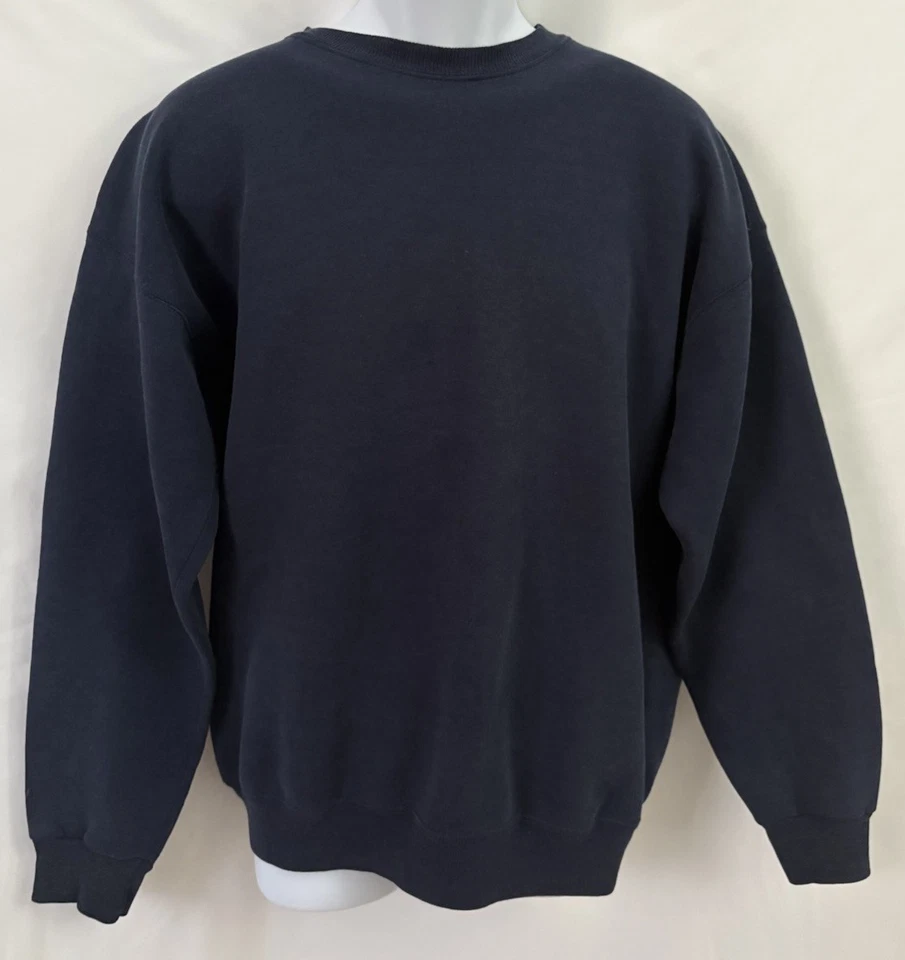 Suéter Lee de Colección Años 90 Peso Pesado Azul Marino Cuello Redondo Para Hombre Grande Hecho en EE. UU. Foto 3 de 4