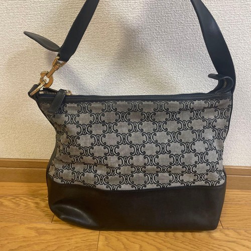CELINE Shoulder Bag Black Leather Womens Used Excellent From Japan