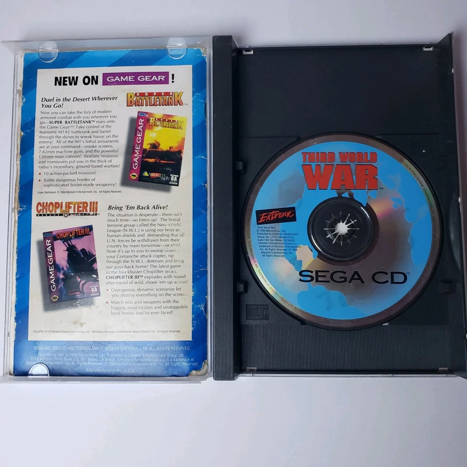 Third World War (Sega CD, 1994) Complete in Box - Image 2 of 4