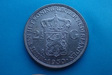 Netherlands, 2 1/2 Gulden 1930, 0.72 silver, see images.