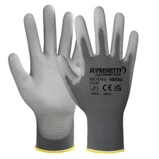 24 PAIRS NEW PU COATED SAFETY WORK GLOVES GARDEN GRIP MENS BUILDERS GARDENING