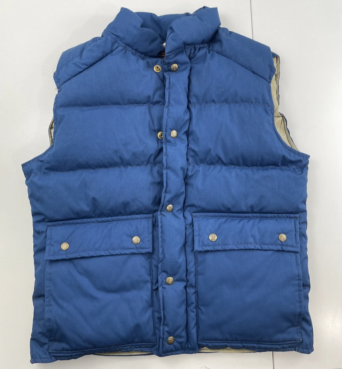 Eddie Bauer Vintage Down Puffer Vest Mens M Royal Blue Expedition Outfitter 871