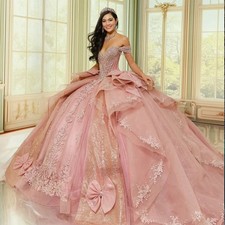 Princess Tassel Quinceanera Dress for Girls Corset Ruffles Rhinestones Appliques
