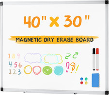 NEWBULIG White Board, 40" X 30" Magnetic Dry Erase Board for Wall with 1 Dry Era