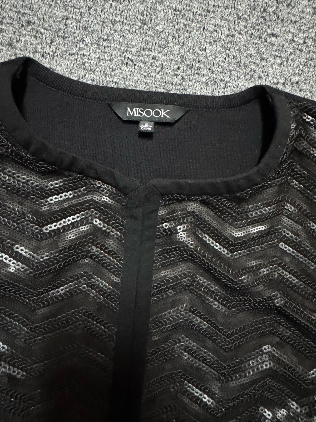 MISOOK sequin-front knit evening jacket long slee… - image 7