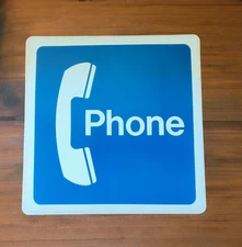 Original Vintage Payphone Sticker Decal 11 1/2 x 11 1/2 Excellent New Old Stock