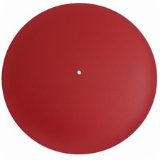 Red Leather Felt Backed Slip Mat For Most Luxman, Audio Technica Turntables