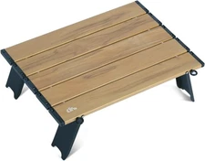 iClimb Ultralight Compact Mini Beach Picnic Folding Alu. Table Small, Nature 