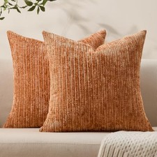 Decorative Couch Throw Pillow Covers 18x18 Set of 18" x 18" Pack of 2 Orange