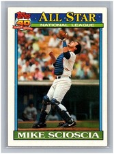 1991 Topps Mike Scioscia #404 All-Star Los Angeles Dodgers MLB Baseball Base Set