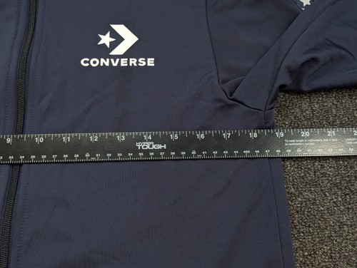 Converse Youth Full Zip Spring Track Training Jacket Navy Blue White Size XL - Picture 7 of 9
