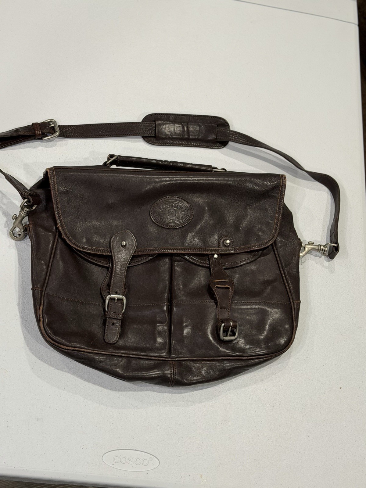 Vintage Tusting Leather Briefcase Made in England – Genuine Leather Business Bag