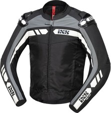 IXS RS-500 1.0 Motorrad Leder- / Textiljacke, schwarz/grau/weiß, 48