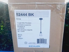 Kichler Lighting 52444BK Erma 1 Light Black Mini Pendant Ceiling Light *NEW*