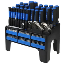 124 Piece Screwdriver Tool Set HexKey Nut Driver Screwdriver Bits & Storage Rack