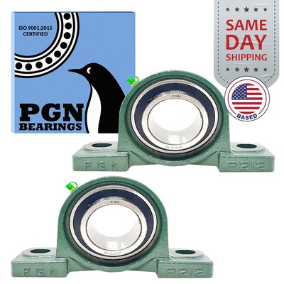 (2) UCP212-38 Solid Pillow Block Bearing 2-3/8'' Bore Self Aligning 2 Bolt