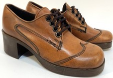 Vintage NOS 60s 70s Platform Oxford Disco Mens 7 1/2 Womens 9 Glam Rock Mod