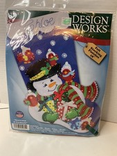 Design Works  SNOWMAN  CARDINALS  Felt Applique Stocking Kit 16  New in Package