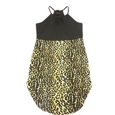 Shein Women Dress Black Halter Top Leopard Print Sleeveless Casual