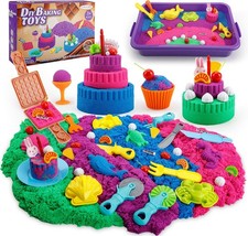 Sensory Sand Play Kit with Ice Cream Molds Tools and Storage Sandbox Gift