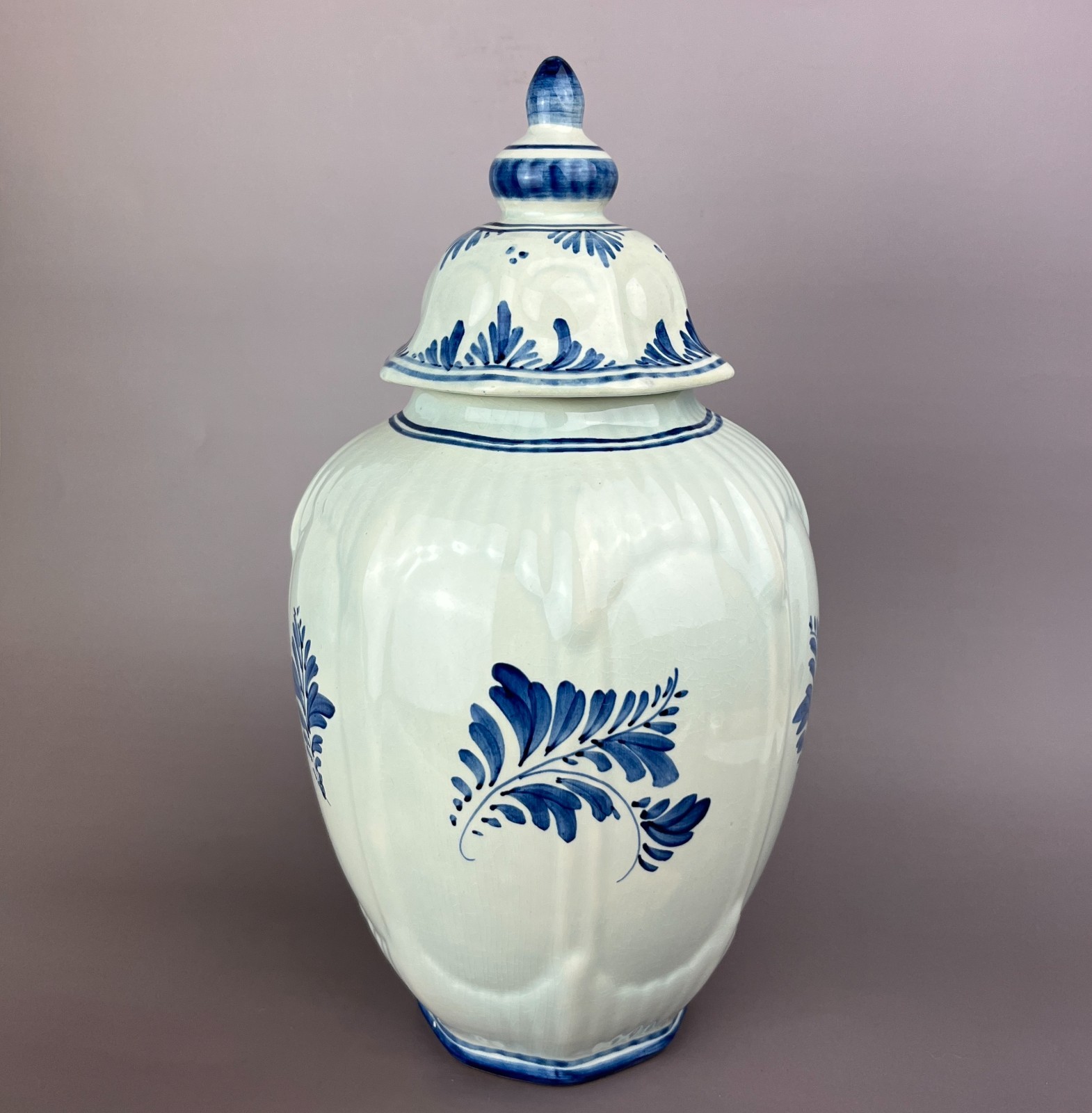 Large Delft Blue Hand Painted Ginger Jar Vase with Lid Dutch Holland 31cm image 10