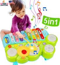 3 in 1 Baby Musical Toy Piano Xylophone Drum Set for Toddlers 1  3