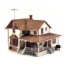 Woodland Scenics BR5046 HO-Scale Corner Porch House Built-Up,Weathered, Detailed