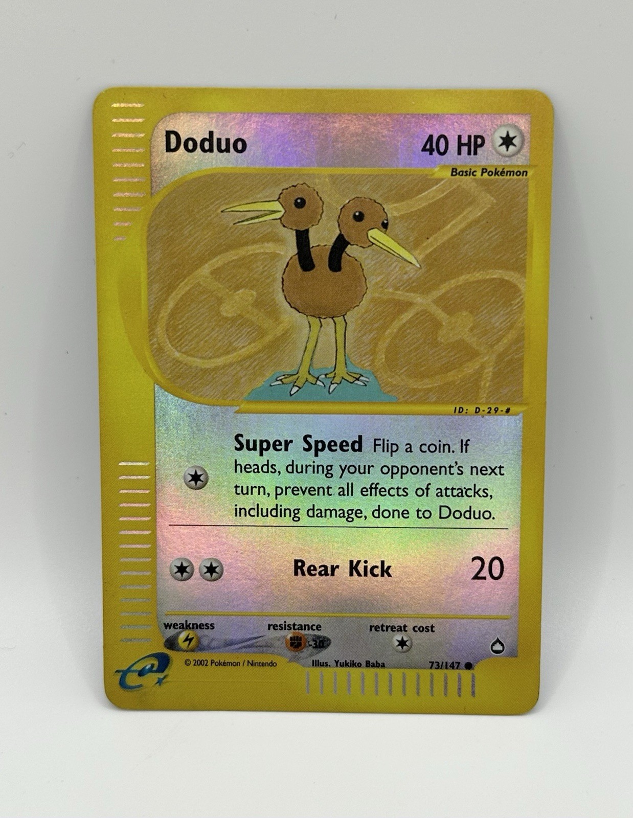 Doduo - 73/147 -  Aquapolis Set - E Reader - Reverse Holo - Pokemon Card - LP