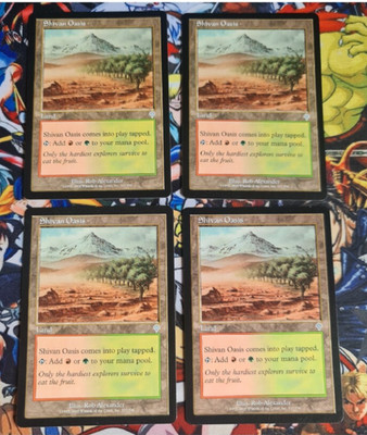 4× MTG Shivan Oasis   Magic the Gathering Invasion OG Card Playset