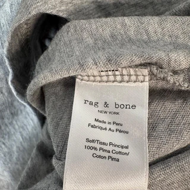 rag & bone Shirt Womens Extra Small Gray Heart Graphic Crewneck Pima Cotton - Image 4 of 4