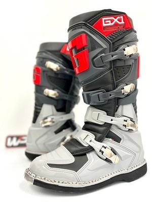 GAERNE GX1 Men's Black/Grey/Red MX Boots Size: 9.5 Fits as a 10