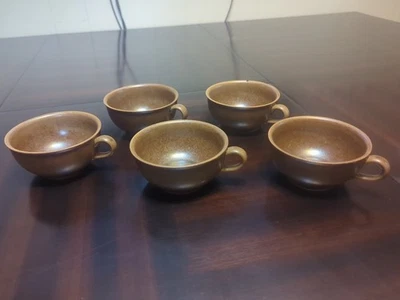 RARE Vintage Waechtersbach W Germany Brown Coffee Tea Cups Set Of 5 - Image 1 of 4