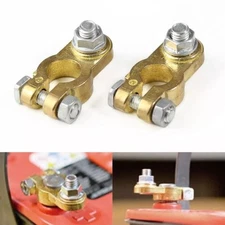 2PCS Brass Car Battery Terminal ConnectorsTop Post Battery Terminals Clamp Set