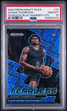 PSA 10 Ausar Thompson 2023 Prizm DP RC Fearless #12 Blue Shimmer FOTL /19 POP/1