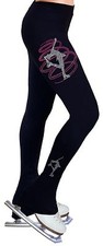 Ice Figure Skating Dress Practice Pants Trousers Leggings w/Rhinestone R252RP