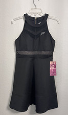 Emerald Sundae Dress Women's Juniors Teen L Black Fit & Flair Halter Sleeveless