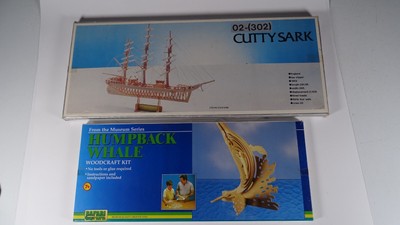 Cutty Sark England Tea Clipper and Humpback Whale wood model kits