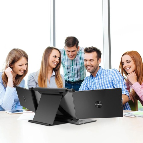 11.6 inch Trifold Portable Monitor 1080P IPS FHD Laptop Screen Extender HDMI USB - Picture 12 of 24